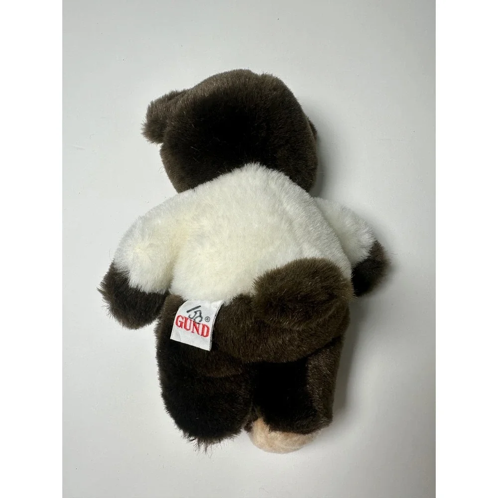 Vintage 1983 Gund Teddy Bear Brown White Red Bow‎ Tie Plush Stuffed Animal